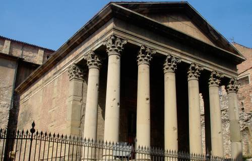Front of the Temple Romà de Vic. Public Domain