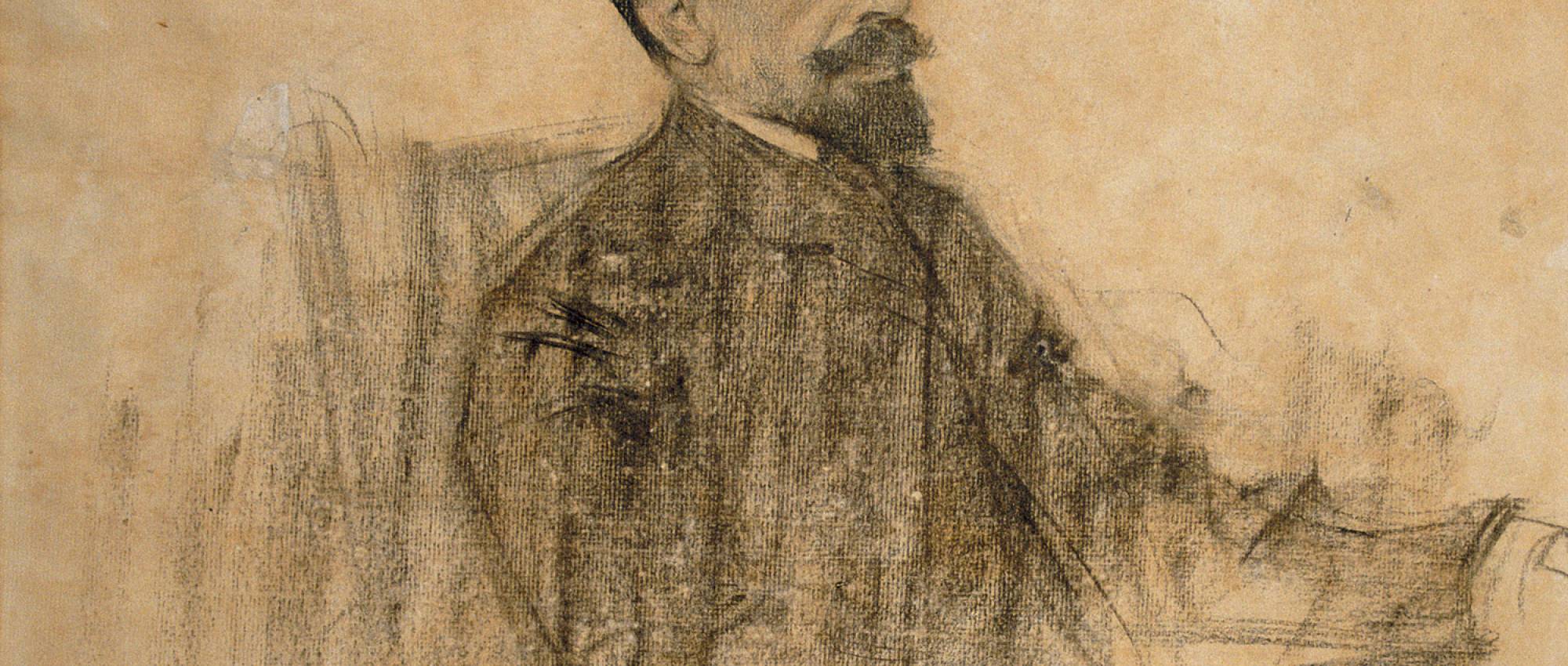 Joan Maragall, vist per Ramon Casas. Domini Públic